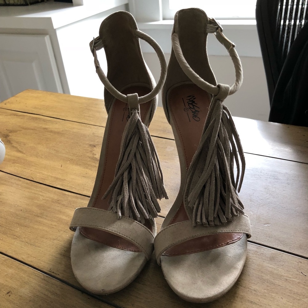 Grey heels worn once